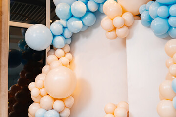 Fototapeta na wymiar part of photo zone with balloons a to celebrate the birthday