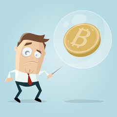 bad investment in bitcoin cartoon illustration