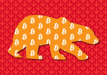 bearish bitcoin concept red btc stock market  trend