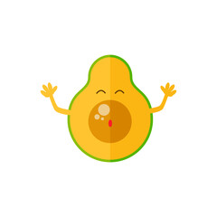 avocado cartoon illustration with various expressions