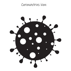 Coronavirus virus vector isolated on white. Bacteria Icon. Flat coronavirus bacteria icon for sign and symbol. Virus cells vector. Coronavirus bacteria COVID-2019. Dangerous cell from China, vector