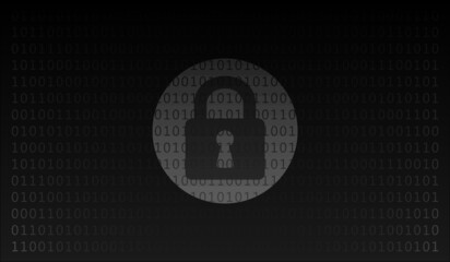 Background of zeros and ones, computer security, antivirus, firewall, lock, unlock.