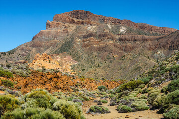Landscape of the  Pico del Teide mountain volcano in Teide National Park, Tenerife, Canary Islands, Spain