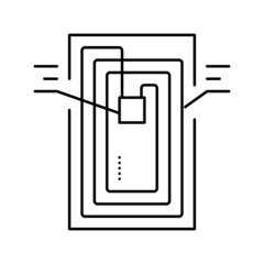 chip rfid structure line icon vector illustration