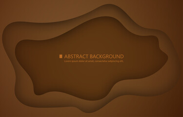 Abstract vector papercut concept brown background