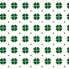 Happy St Patrick Day Seamles Green Clover Pattern