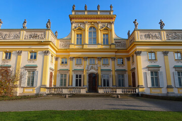 Fototapeta na wymiar Wilanow Palace - King John III Palace, Wilanow, Poland. Former royal palace located in the Wilanów district of Warsaw, Poland