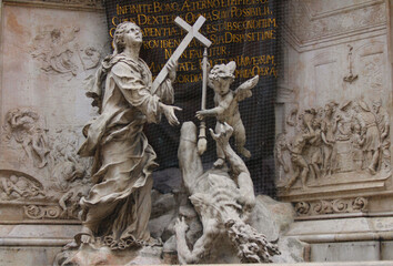 Vienna. Austria. March 17, 2019. Plague Column or Trinity Column is a Holy Trinity column located...