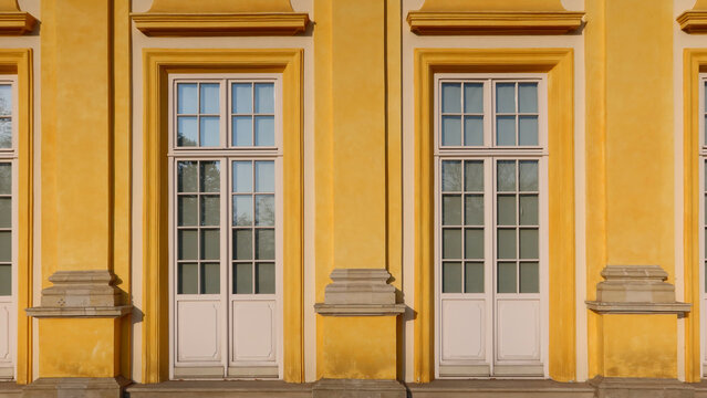 Wilanow Palace - King John III Palace, Wilanow, Poland. Former royal palace located in the Wilanów district of Warsaw, Poland. Facade details