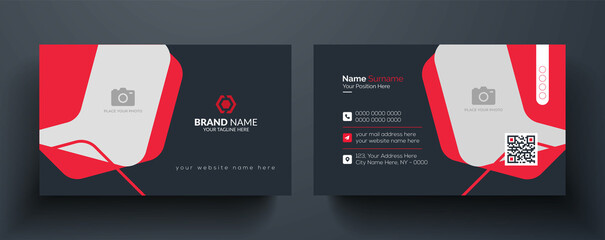 Modern and professional business card design with photo place holder