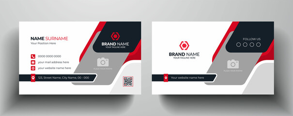 Modern business card template  -  creative business card design with personal photo place holder