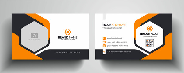 Professional business card template with photo place holder