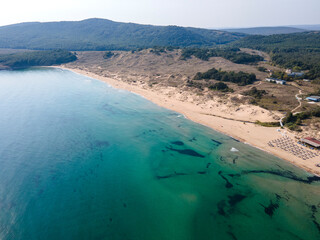 Fototapeta na wymiar Amazing Aerial view of Arkutino beach, Bulgaria