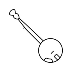 banjo stringed musician instrument line icon vector illustration