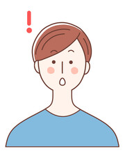 a brown-haired man in a blue dress coming up with something.