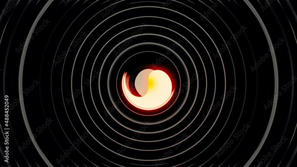 Poster energy flying object. design. abstract tiny glowing comet flying in a circle surrounded by narrow wh