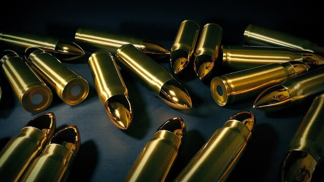 Bullets In Drawer Closeup Moving Shot