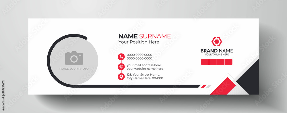 Wall mural Creative and abstract email signature or email footer template