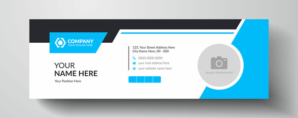Clean and simple corporate business email signature or email footer template 