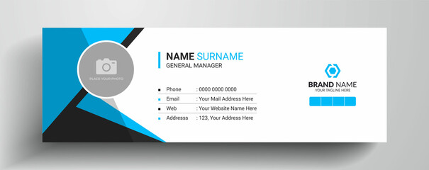 Modern and abstract layout email signature or email footer