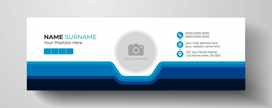 Corporate business modern email signature or email footer and personal social media cover page template design