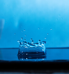 water splash on blue background 