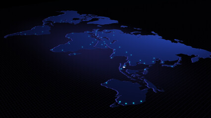 Global connectivity from Singapore to other major cities around the world. Technology and network connection, trading and traveling concept. World map element furnished by NASA