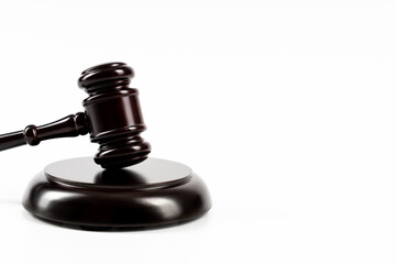 Judge's gavel on light background. Law concept. .With space to copy your text