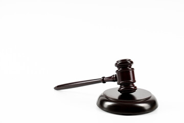 Judge's gavel on light background. Law concept. .With space to copy your text