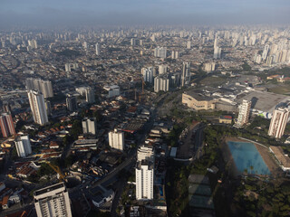 Obraz premium how big is this metropole, aerial view, drone megalopole São Paulo, Brazil
