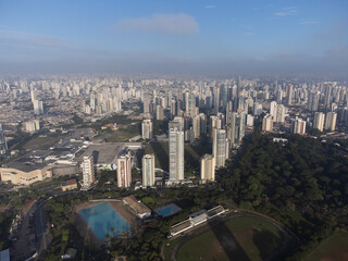 Obraz premium how big is this metropole, aerial view, drone megalopole São Paulo, Brazil