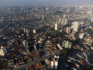 how big is this metropole, aerial view, drone megalopole São Paulo, Brazil