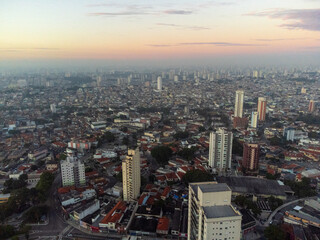 Naklejka na ściany i meble how big is this metropole, aerial view, drone megalopole São Paulo, Brazil