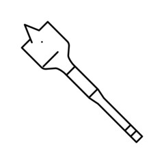 spade bit for drilling line icon vector illustration