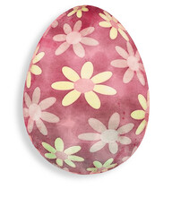 Oeuf de Pâques aquarelle et motif de fleur