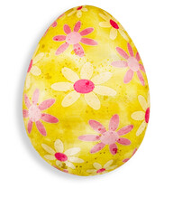 Oeuf de Pâques aquarelle et motif de fleur