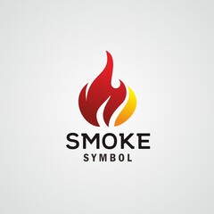 Fire, smoke logo template vector icon design