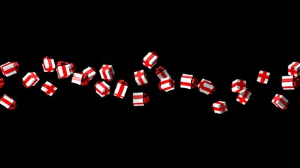 Gift boxes on black background.
3d illustration for background.