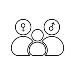 Family icon for concept design. Silhouette illustration. Health care concept. Vector illustration. stock image. 