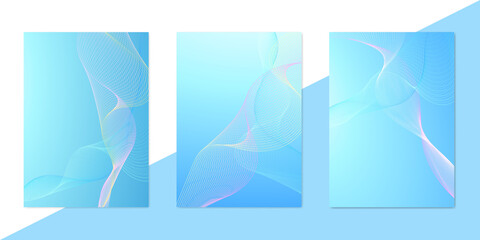 Abstract blue background with modern gradient waves. Vector banners, posters template set EPS10