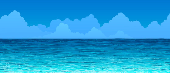 Vector illustration blue calm ocean abstract background