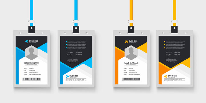 Modern and simple id card design bundle  |  Corporate company employee identity card template 