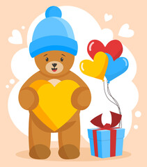 Bear with gift