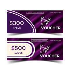 gift voucher template, card, certificate, present, coupon, and fabric style wave