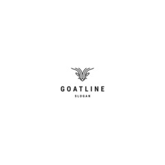Head goat line logo icon design template