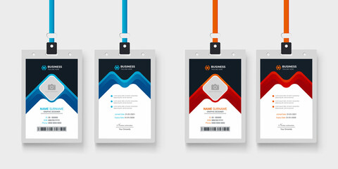 Modern and creative corporate company employee id card design  |  Identity card design for your office staff