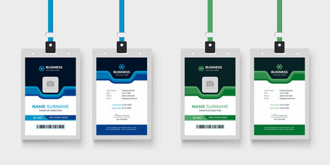 Clean and modern layout corporate office employee id card template