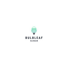 Bulb leaf logo icon design template
