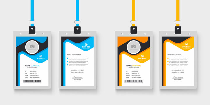 Clean and simple company employee identity card design  |  id card design for your office staff