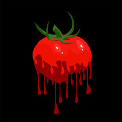 Tomato melted for illustation logo and icon